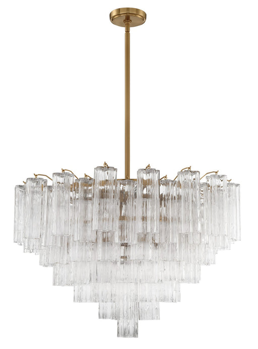 ADD-316-AG-CL- Addis 16-Light Chandelier in Aged Brass by Crystorama