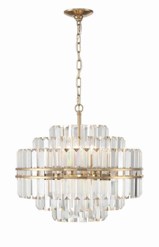 HAY-1405-AG- Hayes 12-Light Chandelier in Aged Brass by Crystorama