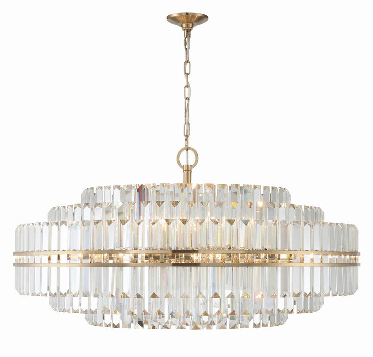 HAY-1409-AG- Hayes 32 Light Chandelier in Aged Brass by Crystorama