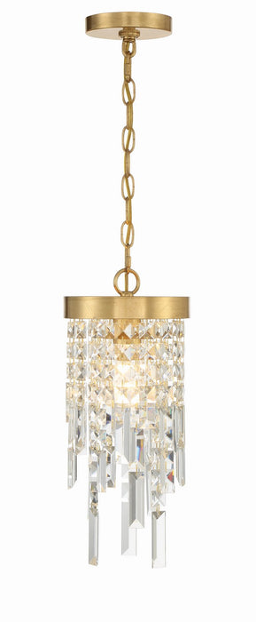 WIN-210-GA-CL-MWP- Winfield 1-Light Pendant in Antique Gold by Crystorama