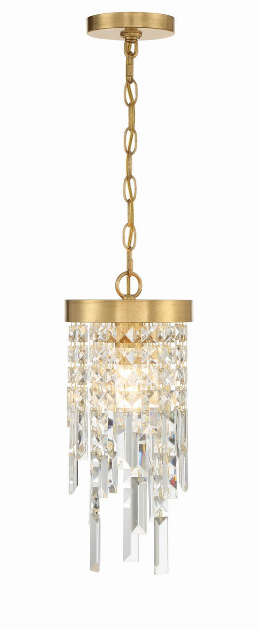 WIN-210-GA-CL-MWP- Winfield 1-Light Pendant in Antique Gold by Crystorama