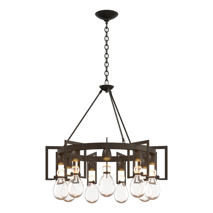 Apothecary Circular Chandelier in Dark Smoke - 104360-SKT-07-ZM0572 by Hubbardton Forge