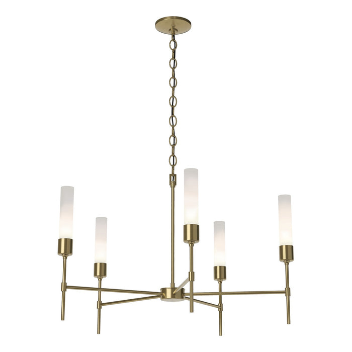 Vela 5 Arm Chandelier in Modern Brass - 105045-SKT-86-FD0611 by Hubbardton Forge