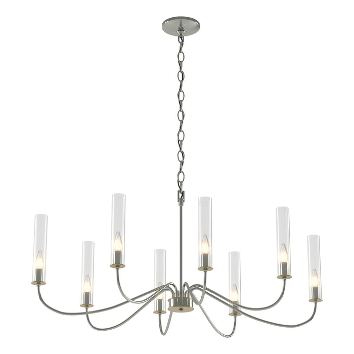 Grace 8-Arm Chandelier in Sterling - 105050-SKT-85-BR-ZM0611 by Hubbardton Forge