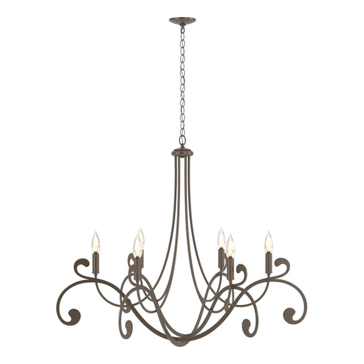 Bella 6 Arm Chandelier in Bronze - 105055-SKT-05 by Hubbardton Forge