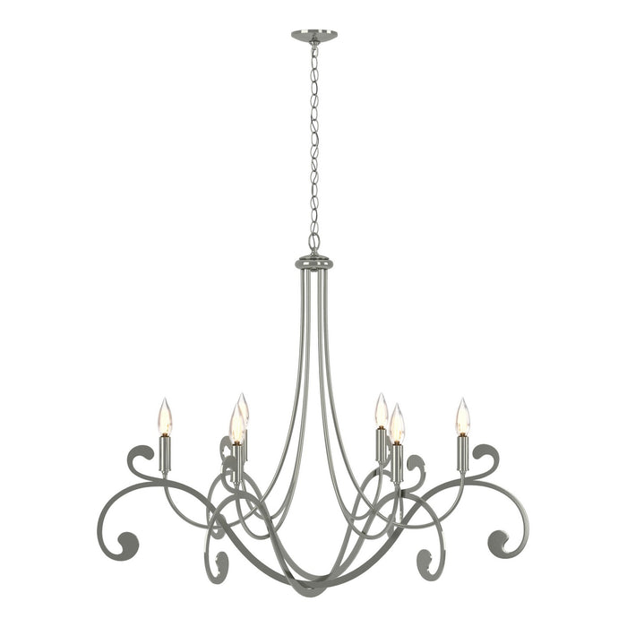 Bella 6 Arm Chandelier in Sterling - 105055-SKT-85 by Hubbardton Forge