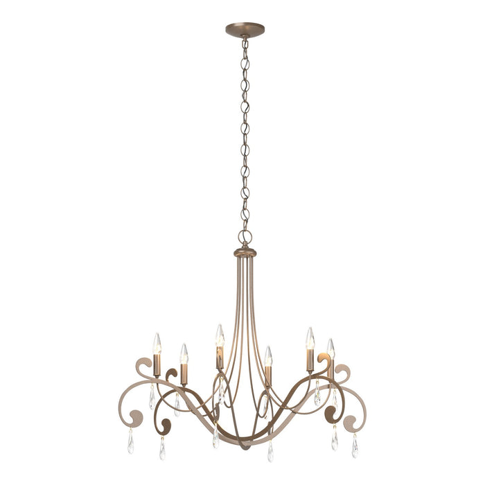 Stella 6 Arm Chandelier in Bronze - 105057-SKT-05-CR by Hubbardton Forge