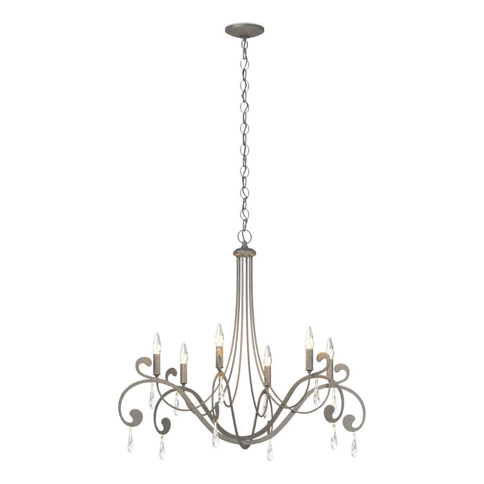 Stella 6 Arm Chandelier in Natural Iron - 105057-SKT-20-CR by Hubbardton Forge