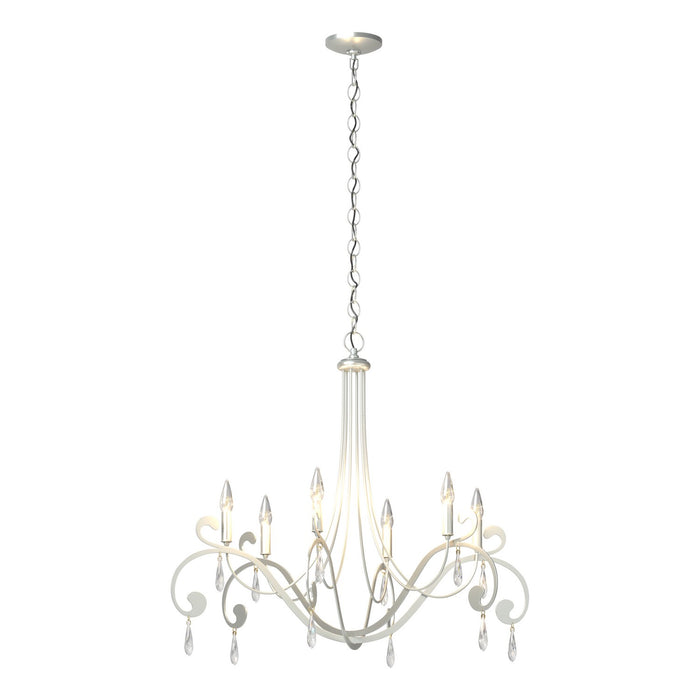 Stella 6 Arm Chandelier in Vintage Platinum - 105057-SKT-82-CR by Hubbardton Forge