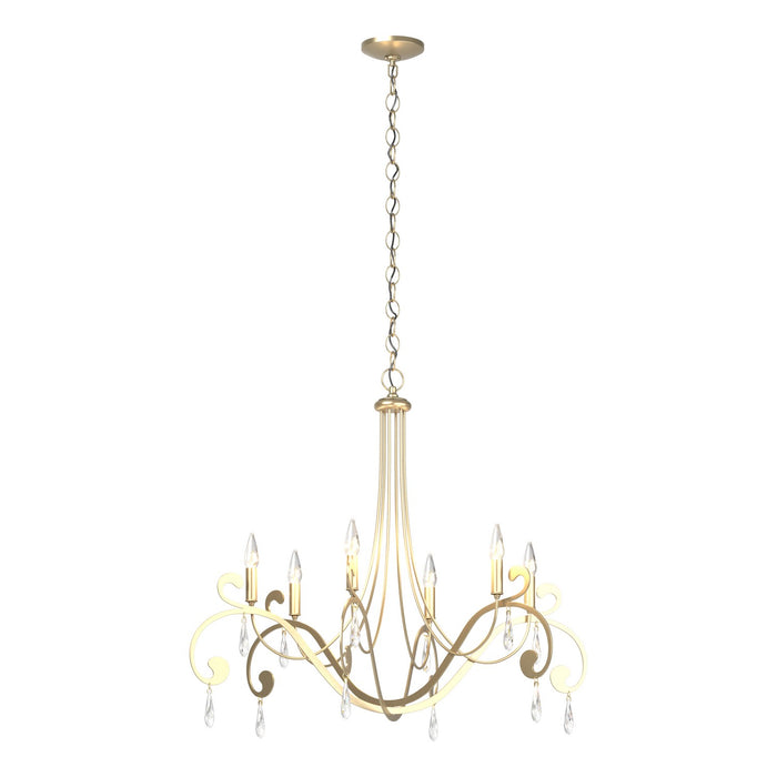 Stella 6 Arm Chandelier in Soft Gold - 105057-SKT-84-CR by Hubbardton Forge