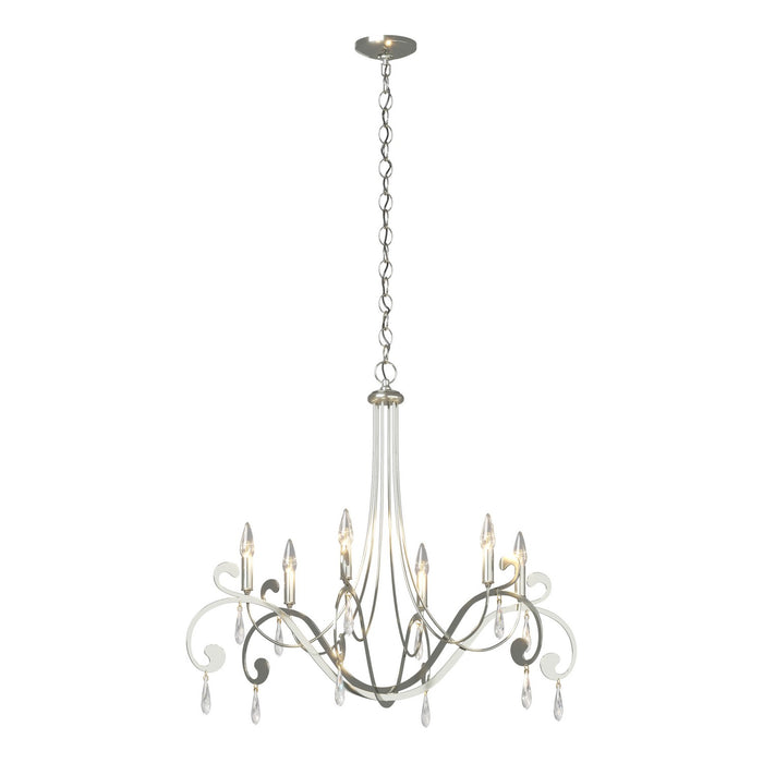 Stella 6 Arm Chandelier in Sterling - 105057-SKT-85-CR by Hubbardton Forge