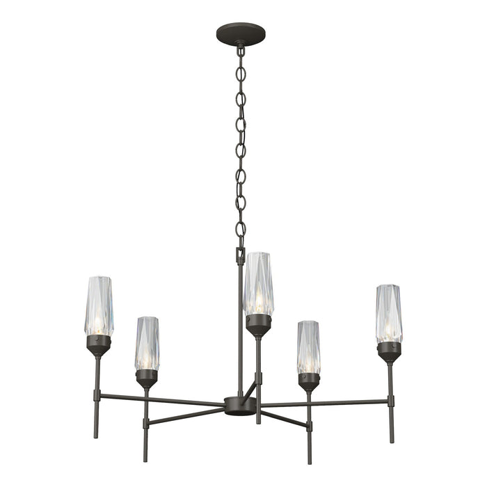 Luma 5 Arm Chandelier in Dark Smoke - 105060-SKT-07-CR by Hubbardton Forge