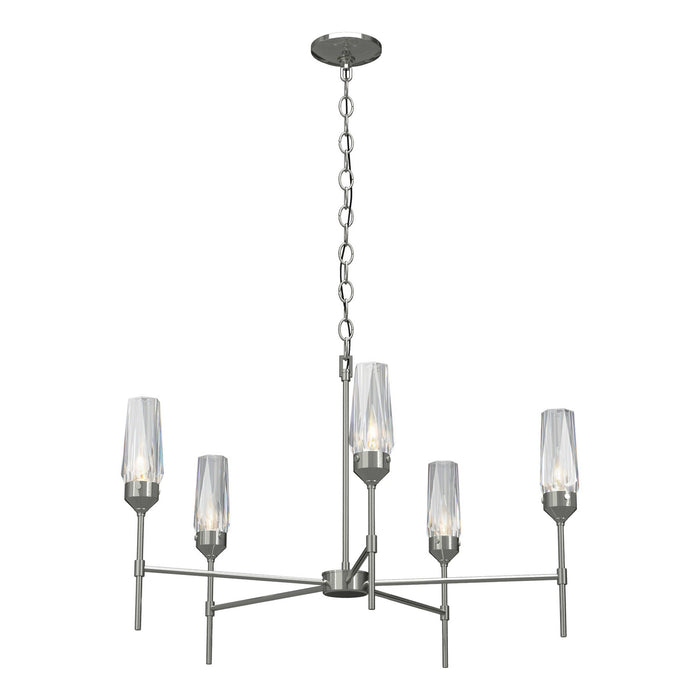 Luma 5 Arm Chandelier in Sterling - 105060-SKT-85-CR by Hubbardton Forge