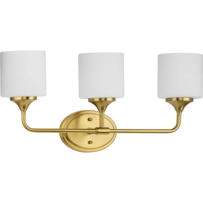 P2803-191- Lynzie 3-Light Bath in Brushed Gold by Progress Lighting