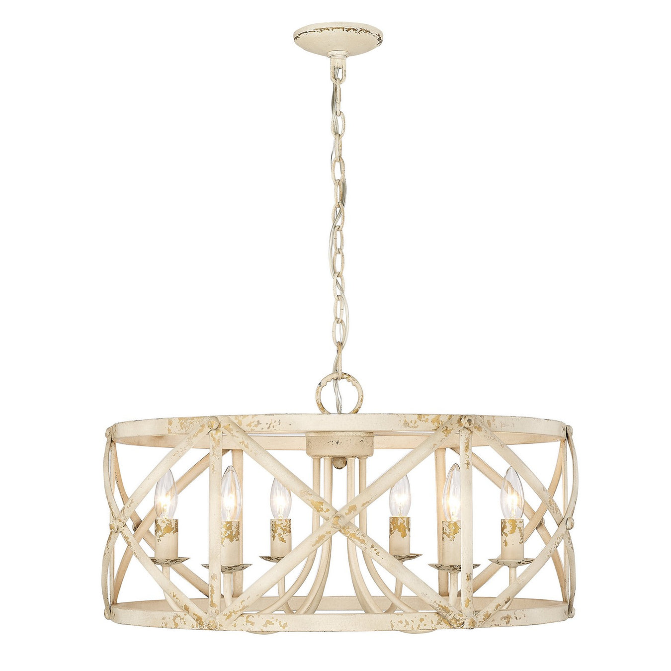 0890-6 AI- Alcott 6-Light Chandelier in Antique Ivory by Golden Lighting