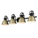 3602-BA4 BLK-AB- Duncan 4-Light Bath Vanity in Matte Black with Aged Brass by Golden Lighting