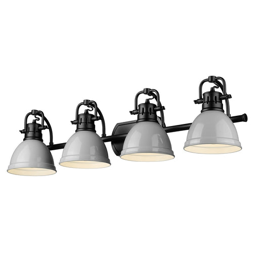 3602-BA4 BLK-GY- Duncan 4-Light Bath Vanity in Matte Black with Gray Shades by Golden Lighting