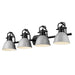 3602-BA4 BLK-GY- Duncan 4-Light Bath Vanity in Matte Black with Gray Shades by Golden Lighting