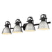 3602-BA4 BLK-PW- Duncan 4-Light Bath Vanity in Matte Black with Pewter Shades by Golden Lighting