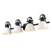 3602-BA4 BLK-WH- Duncan 4-Light Bath Vanity in Matte Black with White Shades by Golden Lighting