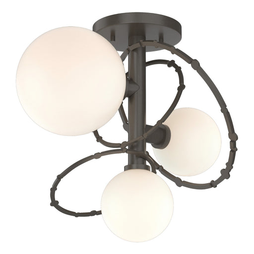 Olympus 3-Light Semi-Flush in Dark Smoke - 121360-SKT-07-GG0712 by Hubbardton Forge