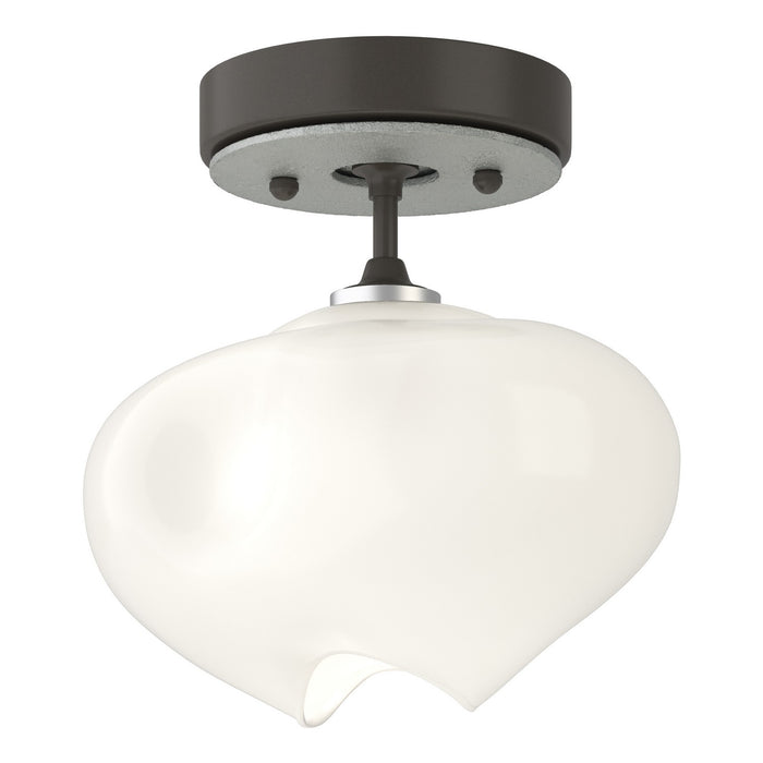 Ume 1-Light Semi-Flush in Dark Smoke with Vintage Platinum Accent - 121372-SKT-07-82-FD0710 by Hubbardton Forge