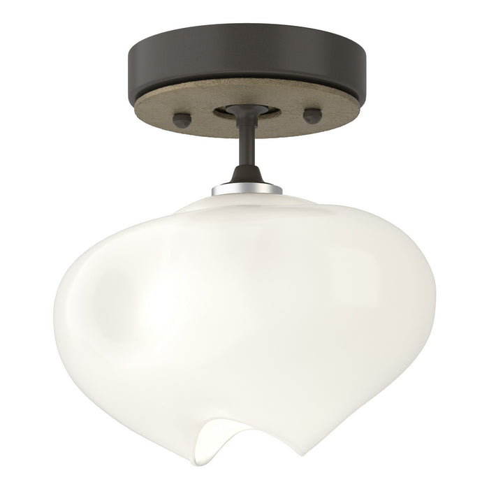 Ume 1-Light Semi-Flush in Dark Smoke with Soft Gold Accent - 121372-SKT-07-84-FD0710 by Hubbardton Forge