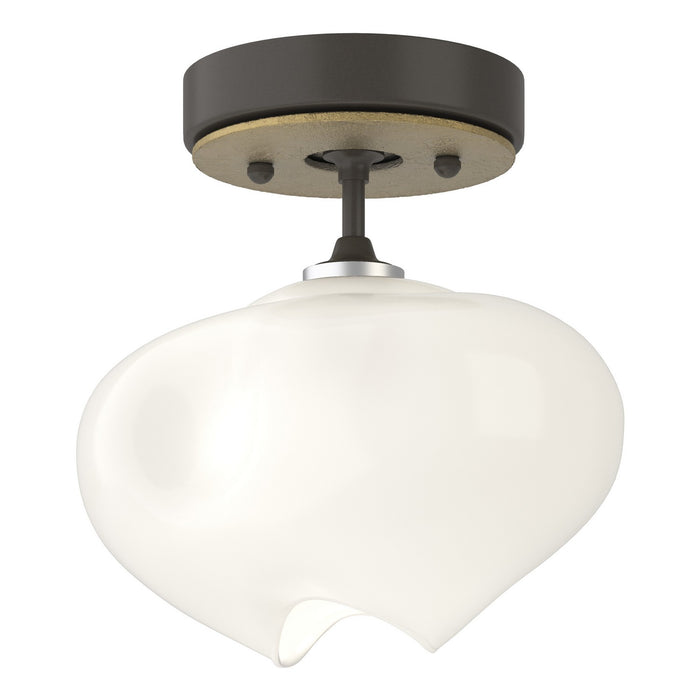 Ume 1-Light Semi-Flush in Dark Smoke with Modern Brass Accent - 121372-SKT-07-86-FD0710 by Hubbardton Forge