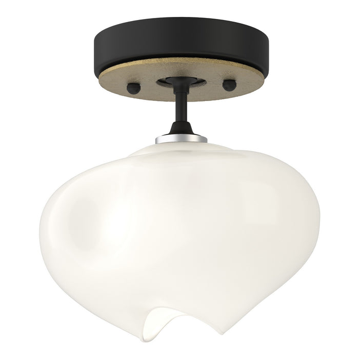 Ume 1-Light Semi-Flush in Black with Modern Brass Accent - 121372-SKT-10-86-FD0710 by Hubbardton Forge