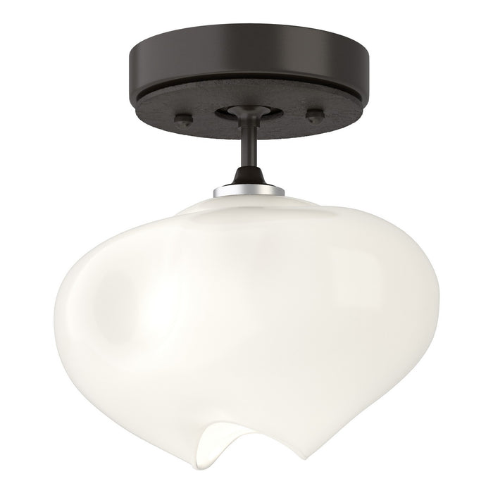 Ume 1-Light Semi-Flush in Oil Rubbed Bronze with Oil Rubbed Bronze Accent - 121372-SKT-14-14-FD0710 by Hubbardton Forge