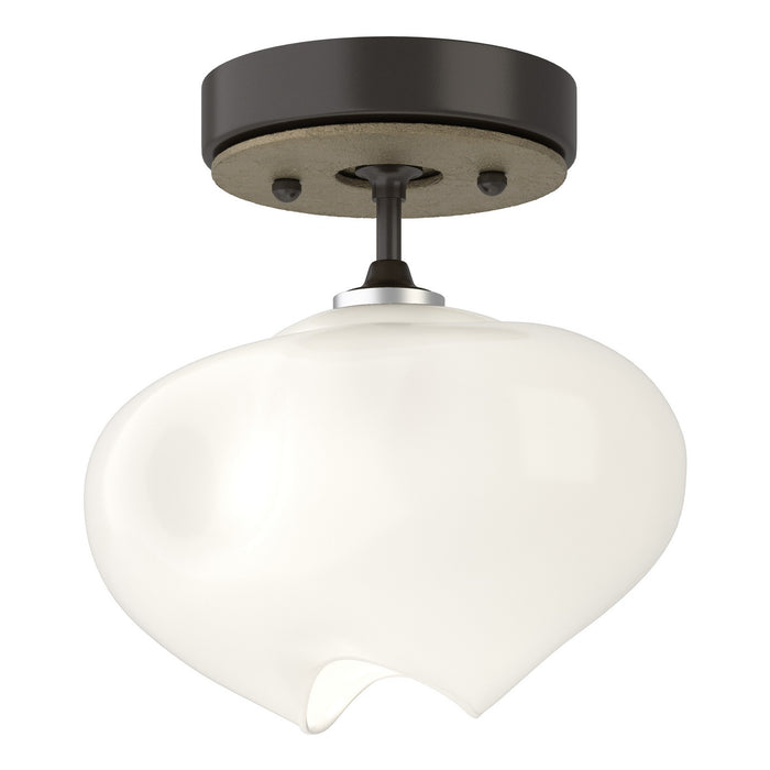 Ume 1-Light Semi-Flush in Oil Rubbed Bronze with Soft Gold Accent - 121372-SKT-14-84-FD0710 by Hubbardton Forge