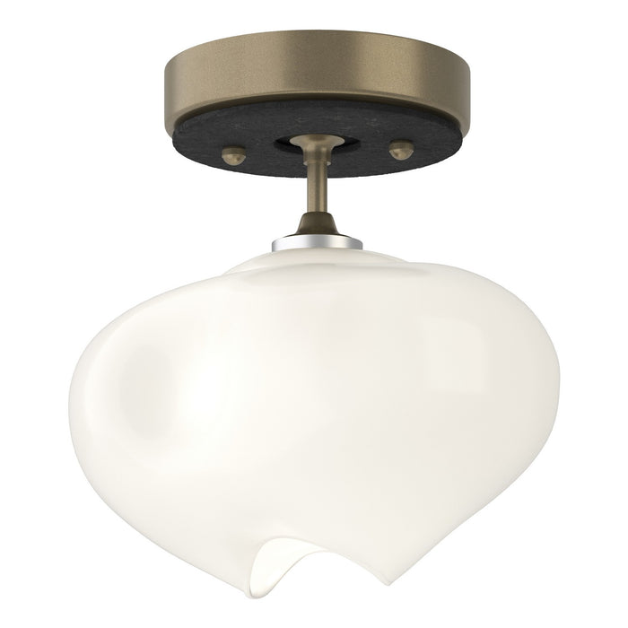 Ume 1-Light Semi-Flush in Soft Gold with Black Accent - 121372-SKT-84-10-FD0710 by Hubbardton Forge