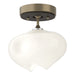 Ume 1-Light Semi-Flush in Soft Gold with Oil Rubbed Bronze Accent - 121372-SKT-84-14-FD0710 by Hubbardton Forge