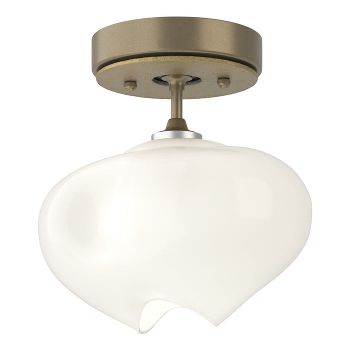 Ume 1-Light Semi-Flush in Soft Gold with Modern Brass Accent - 121372-SKT-84-86-FD0710 by Hubbardton Forge