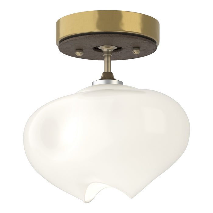 Ume 1-Light Semi-Flush in Modern Brass with Bronze Accent - 121372-SKT-86-05-FD0710 by Hubbardton Forge