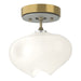 Ume 1-Light Semi-Flush in Modern Brass with Vintage Platinum Accent - 121372-SKT-86-82-FD0710 by Hubbardton Forge