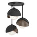 Brooklyn 3-Light Double Shade Semi-Flush in Black with Bronze Accent - 121374-SKT-10-05-GG0711 by Hubbardton Forge