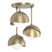 Brooklyn 3-Light Double Shade Semi-Flush in Soft Gold with Modern Brass Accent - 121374-SKT-84-86-GG0711 by Hubbardton Forge