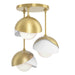 Brooklyn 3-Light Double Shade Semi-Flush in Modern Brass with White Accent - 121374-SKT-86-02-GG0711 by Hubbardton Forge