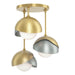 Brooklyn 3-Light Double Shade Semi-Flush in Modern Brass with Vintage Platinum Accent - 121374-SKT-86-82-GG0711 by Hubbardton Forge