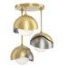 Brooklyn 3-Light Double Shade Semi-Flush in Modern Brass with Sterling Accent - 121374-SKT-86-85-GG0711 by Hubbardton Forge