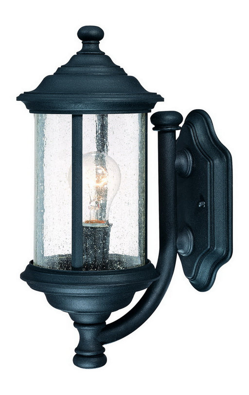 915-50- Walnut Grove Outdoor 1-Light Wall Sconce in Black with Seedy Glass by Dolan Designs