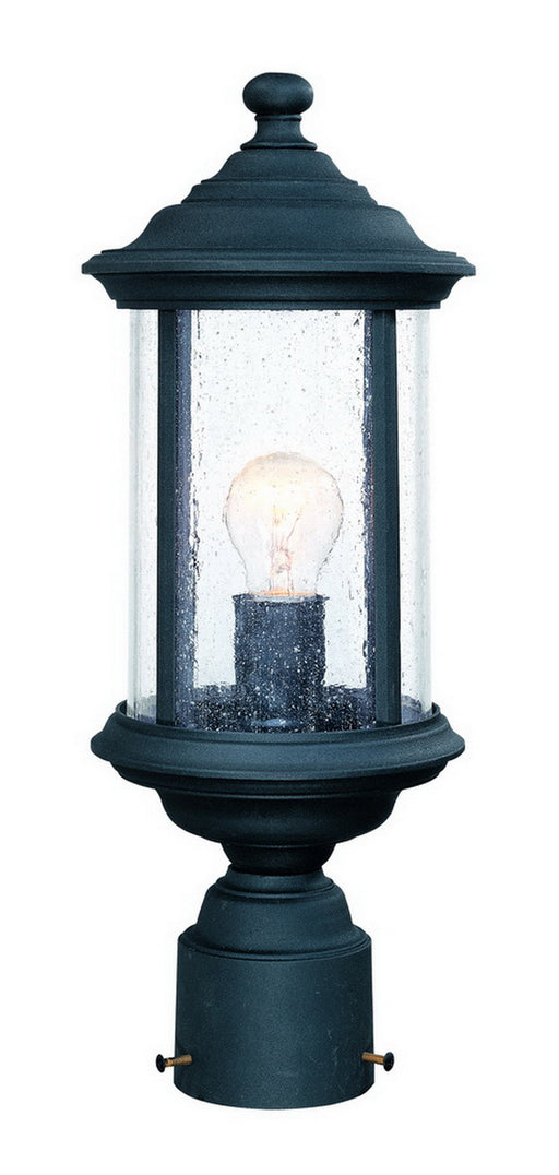 916-50- Walnut Grove Outdoor 1-Light Post Mount in Black with Seedy Glass by Dolan Designs