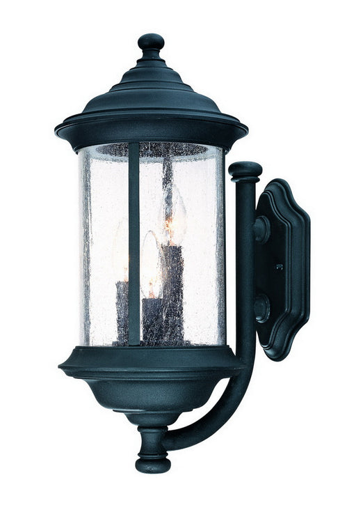 917-50- Walnut Grove Outdoor 3-Light Wall Sconce in Black with Seedy Glass by Dolan Designs