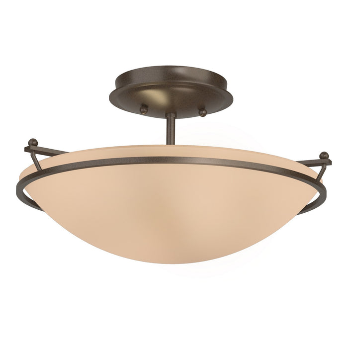 Plain Small Semi-Flush in Bronze - 124302-SKT-05-SS0047 by Hubbardton Forge