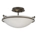 Plain Small Semi-Flush in Oil Rubbed Bronze - 124302-SKT-14-GG0047 by Hubbardton Forge