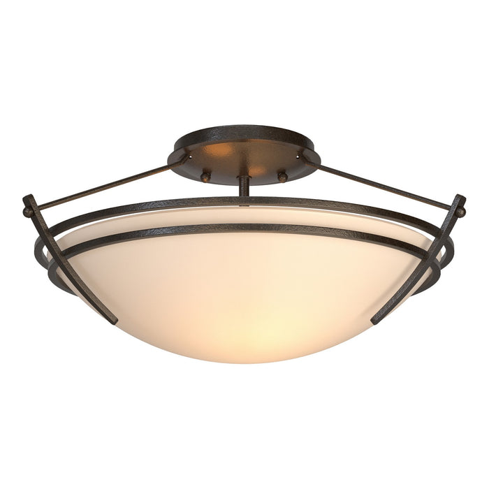 Presidio Tryne Small Semi-Flush in Oil Rubbed Bronze - 124412-SKT-14-GG0047 by Hubbardton Forge