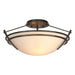 Presidio Tryne Small Semi-Flush in Oil Rubbed Bronze - 124412-SKT-14-GG0047 by Hubbardton Forge