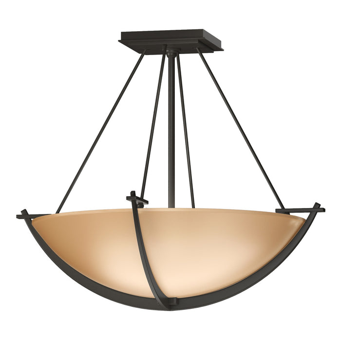 Compass Small Semi-Flush in Dark Smoke - 124555-SKT-07-SS0020 by Hubbardton Forge