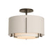 Exos Small Double Shade Semi-Flush in Oil Rubbed Bronze - 126501-SKT-14-SF1099-SE1590 by Hubbardton Forge